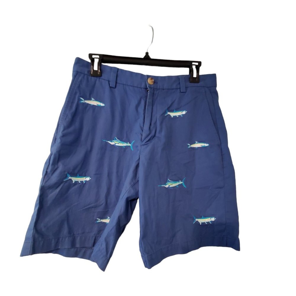 Vineyard Vines Breaker shorts mens size 30 blue embroidered fish